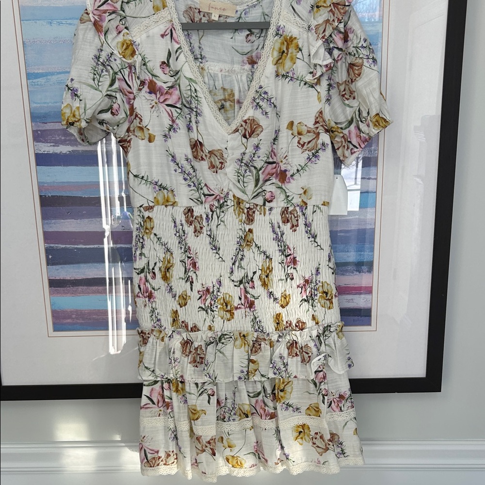 Franco NWT floral smocked mini dress - size L
